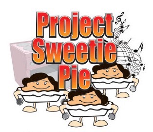 Three smiling pies with the text "Project Sweetie Pie"